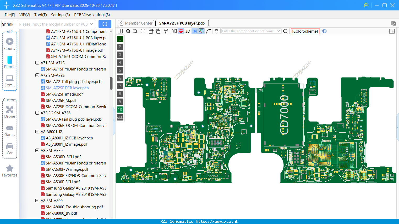 Samsung SM-A725F PCB Layer